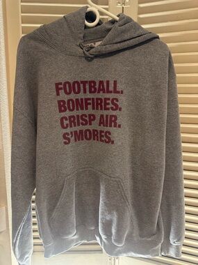 LG Gray Sweatshirt with Maroon Logo Print